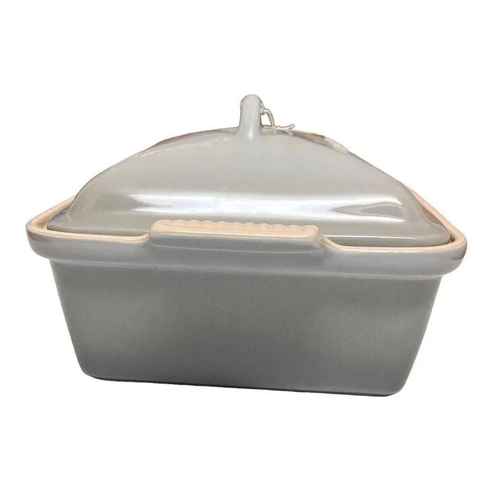 Le Creuset Mist Gray Deep Square Casserole Dish 4 qt with Lid‎ 10” Christmas